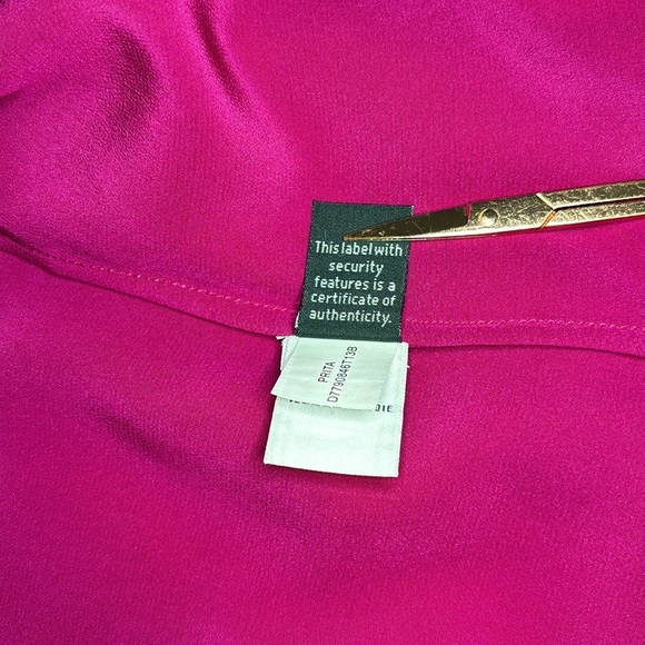 Diane Von Furstenberg Prita Silk Button Down Dress Fuschia Pink Size 6 - Picture 5 of 13